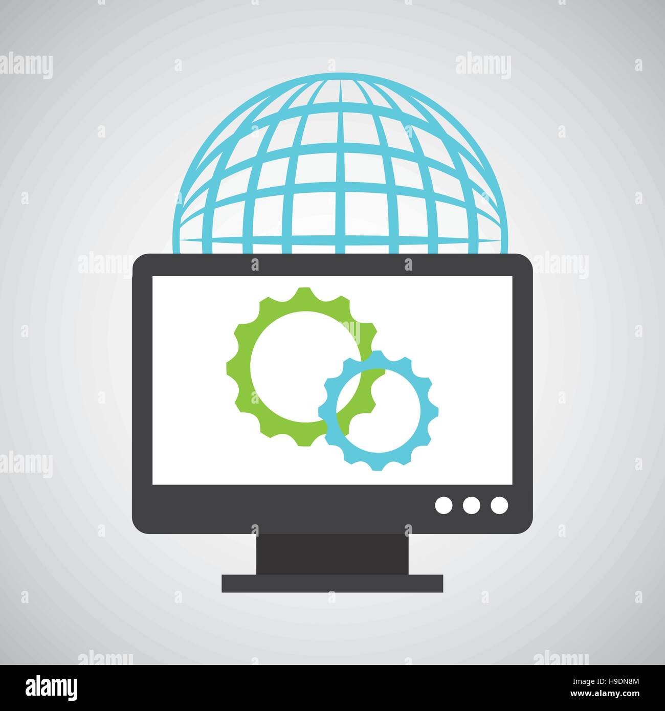 web development computer gear global vector illustration eps 10 Stock ...