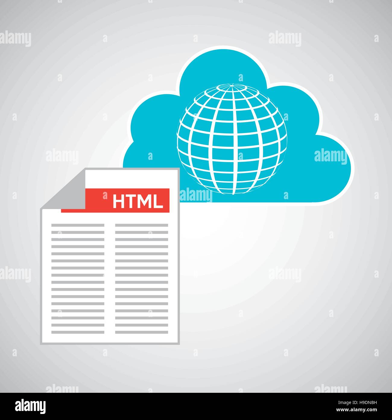 cloud technology web language globe vector illustration eps 10 Stock ...