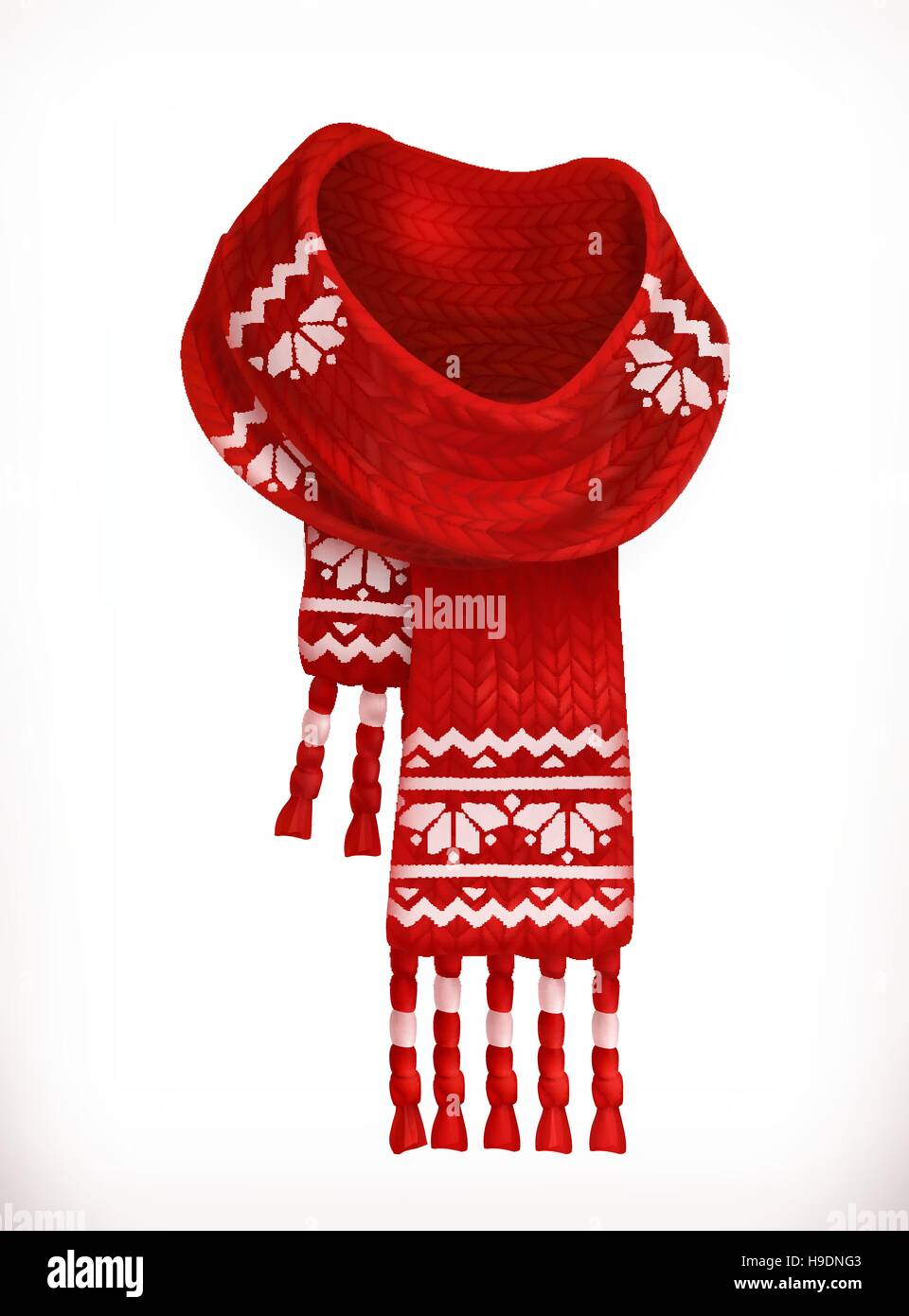 Winter scarf. 3d vector icon Stock Vector