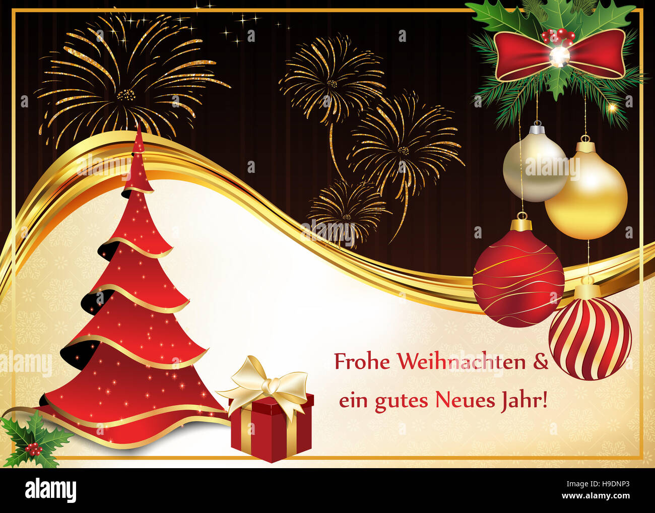 Frohe Weihnachten und ein gutes Neues Jahr - Grußkarte Stock Photo - Alamy