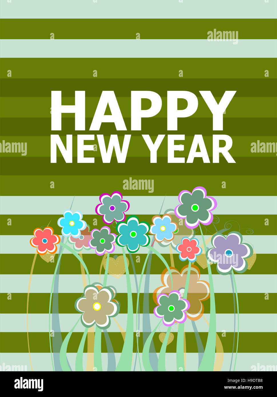 Happy New Year lettering Greeting Card Stock Photo - Alamy