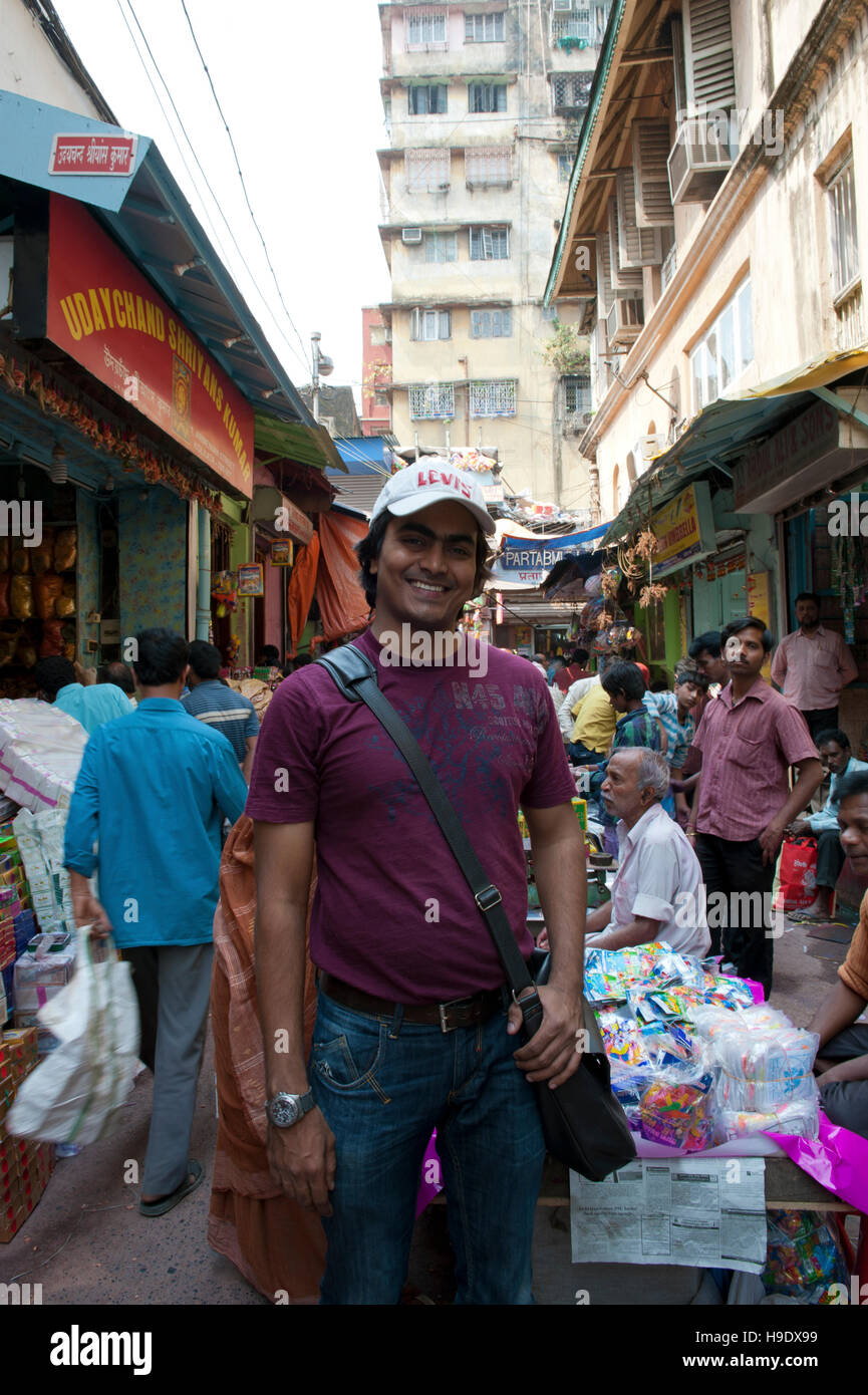 Iftekhar Ahsan, the founder of Calcutta Walks, a tour agency that takes small groups of people through Calcutta's back streets and older neighborhoods Stock Photo
