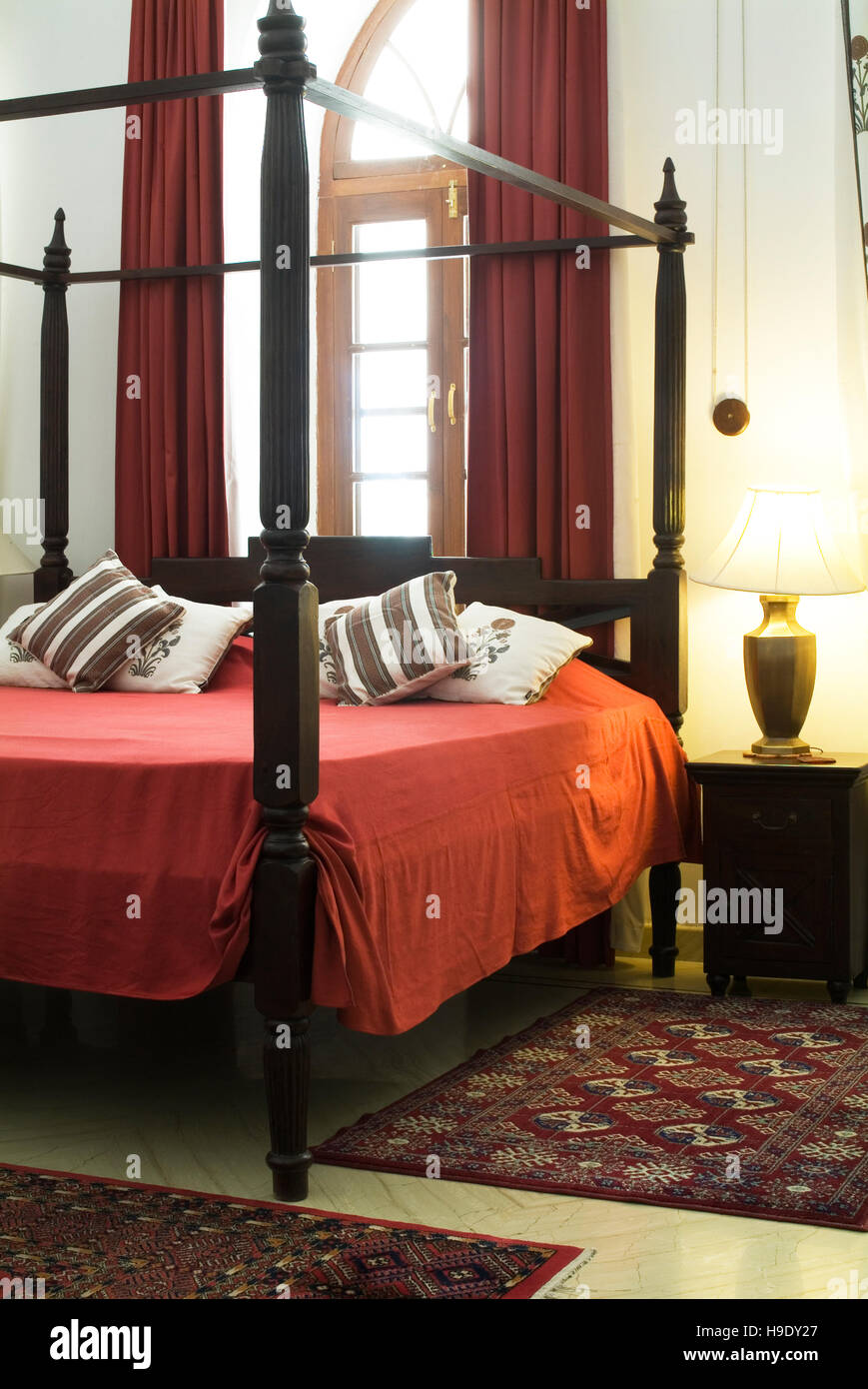 A guest room at Shahpura Bagh, a heritage hotel in Rajasthan, India. Stock Photo