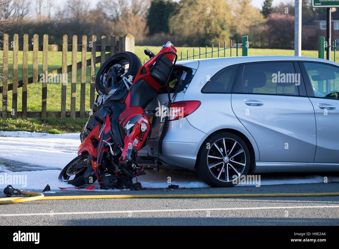 Motorbike Crash Stock Photo