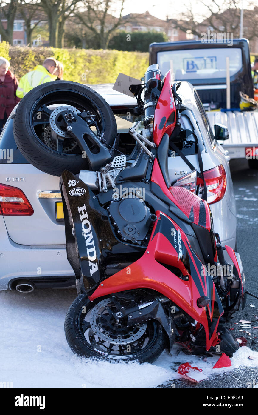 Motorbike Crash Stock Photo
