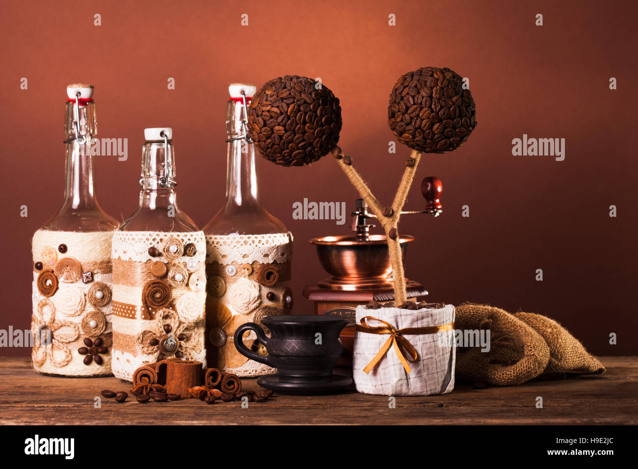 The coffee decorations Stock Photo Alamy