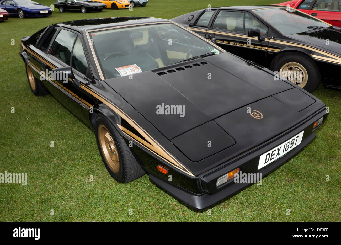 A 1979, Lotus Esprit S2 JPS edition on display in the Lotus Drivers club  zone of the Silverstone Classic 2016 Stock Photo - Alamy