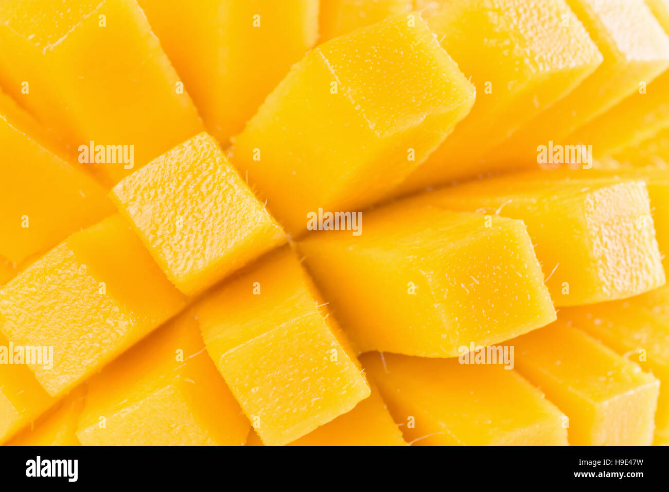 close up of mango slices. Stock Photo