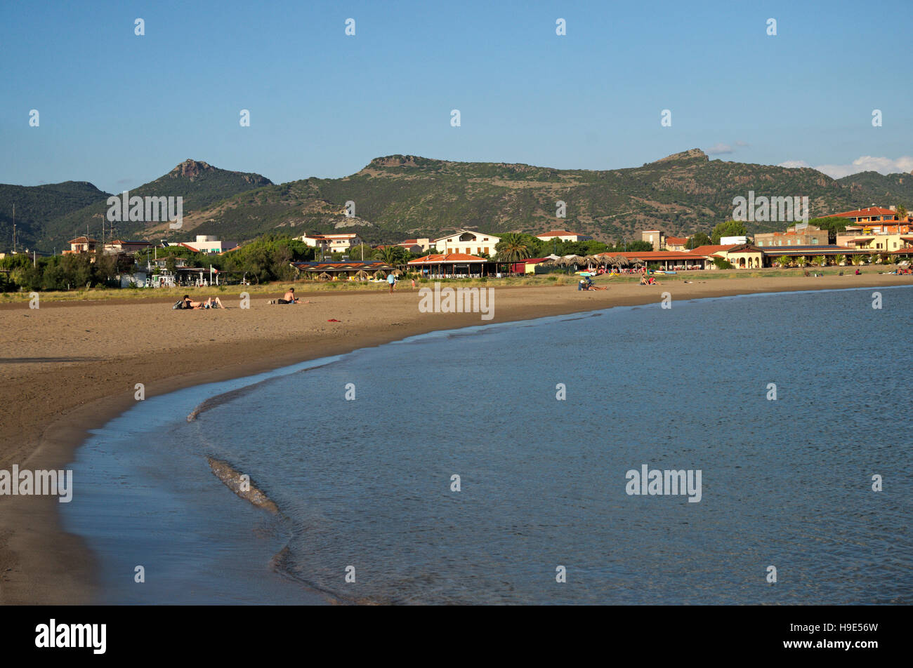 the beach of Bosa Marina, Sardinia, Italy Stock Photo