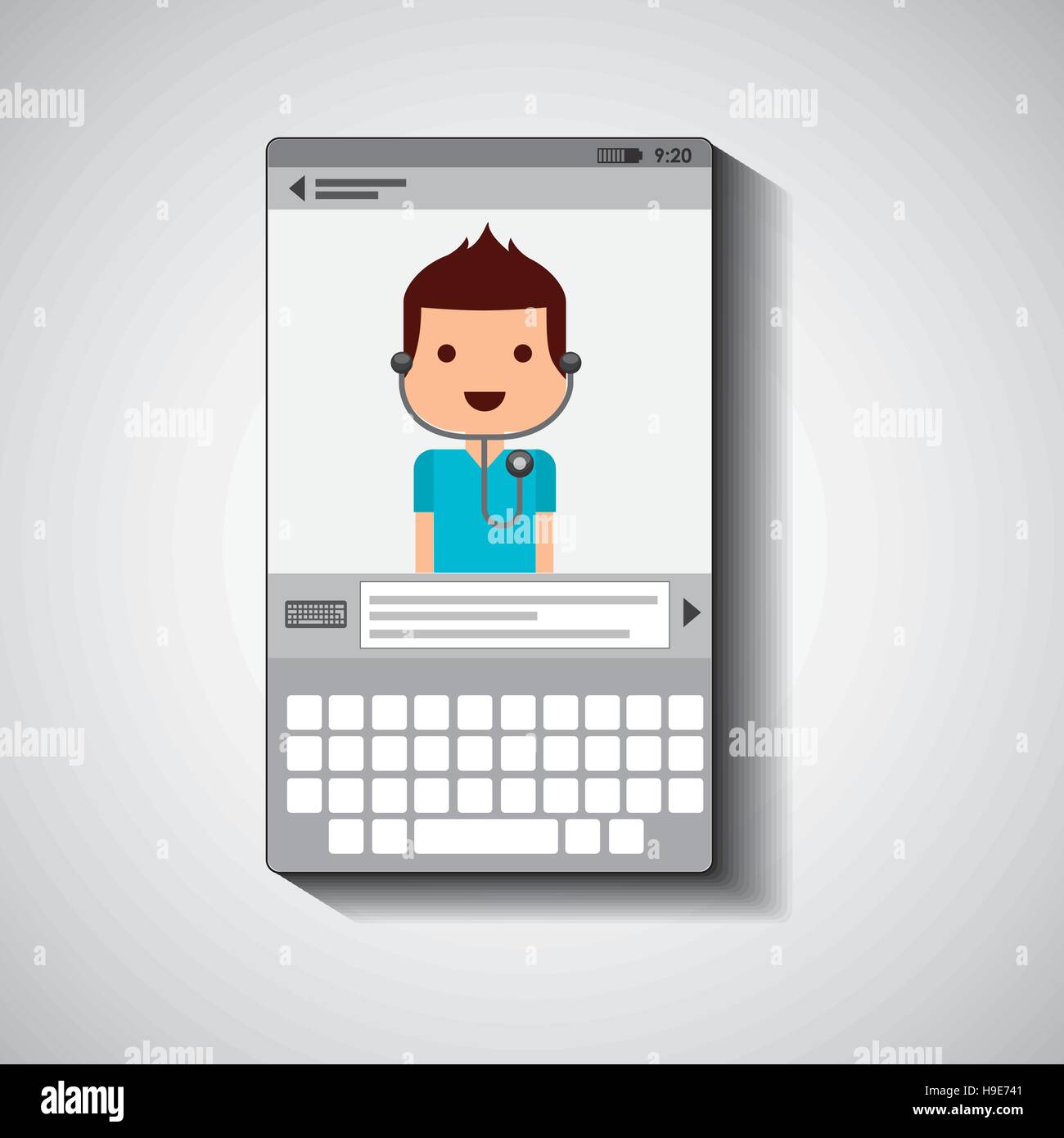 mobile device health care doctor vector illustration eps 10 Stock Vector