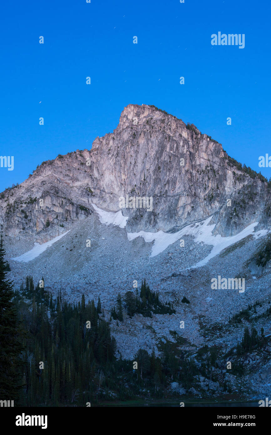Mountain peak in the evening, Wallowa Mountains, Oregon. Stock Photo
