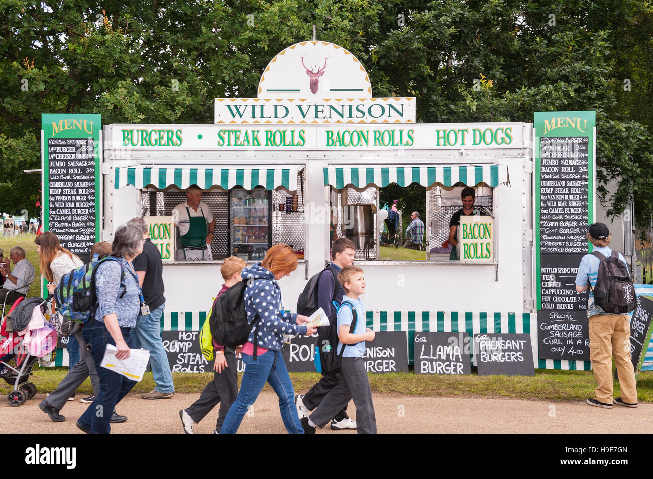Fast food for sale at a stall at the Royal Norfolk Show in the