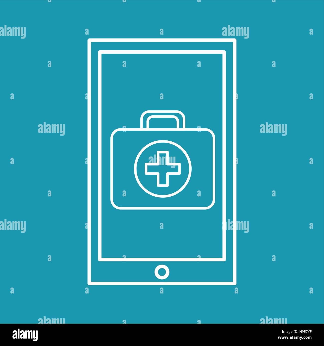 healthy technology with first aid box vector illustration eps 10 Stock ...