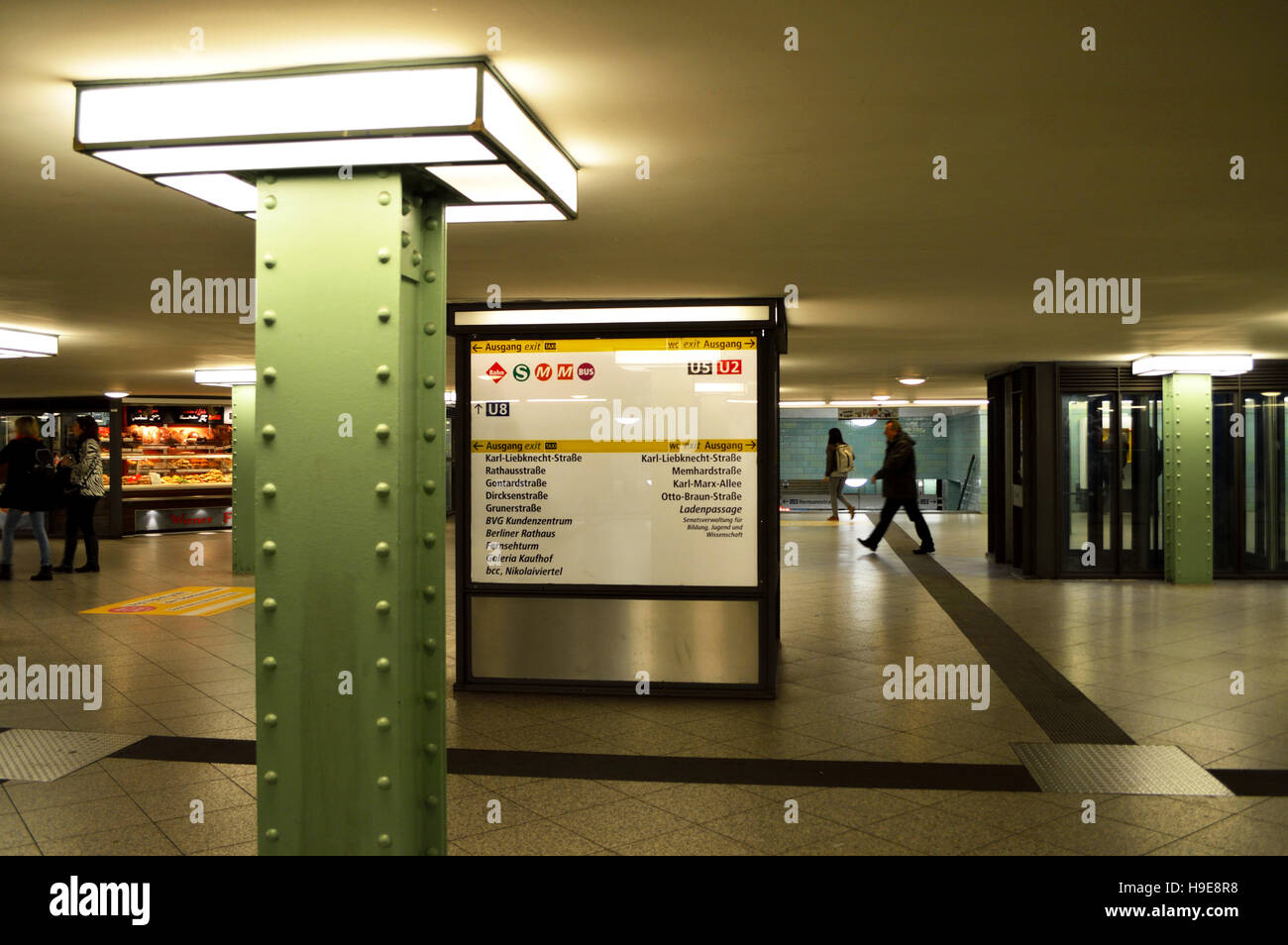 Underground station Alexanderplatz in Berlin, Germany Stock Photo