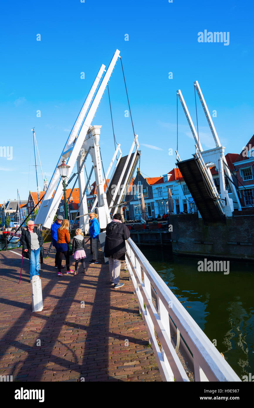 historical bascule bridge in Enkhuizen, Netherlands Stock Photo