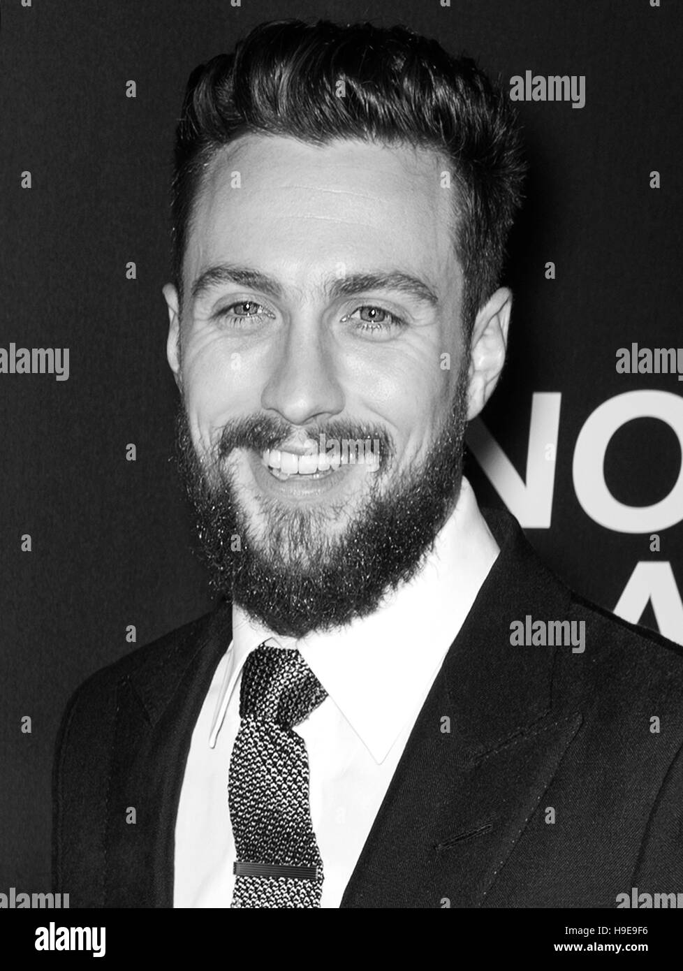 New York City, USA - November 17, 2016: Actor Aaron Taylor-Johnson attends the 'Nocturnal Animals' New York premiere held at The Paris Theatre Stock Photo