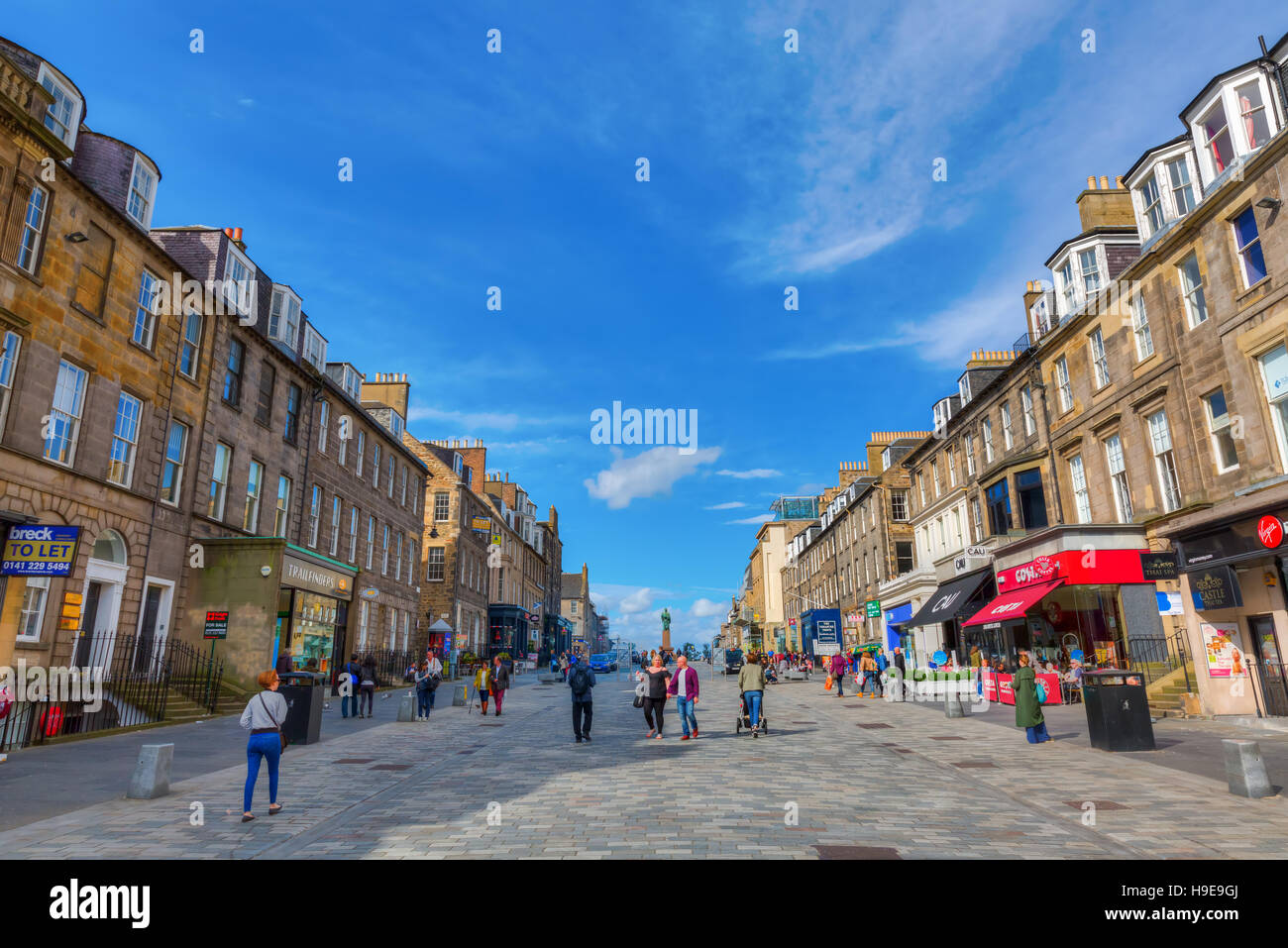 castle street in the New Town of Edinburgh, Scotland, UK Stock Photo