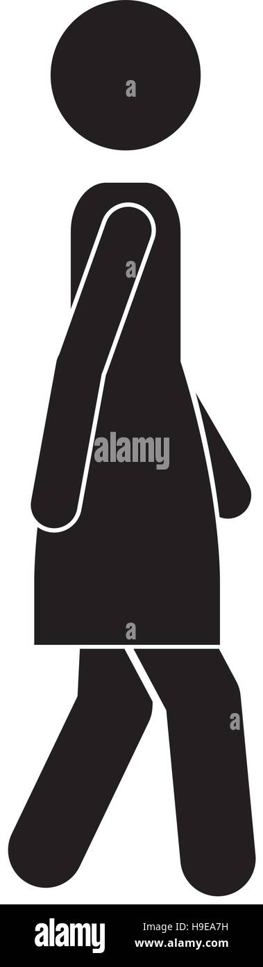 black silhouette woman walking icon vector illustration Stock Vector ...