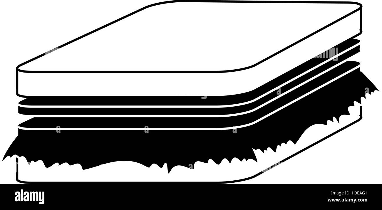 silhouette monochrome with big sandwich vector illustration Stock ...