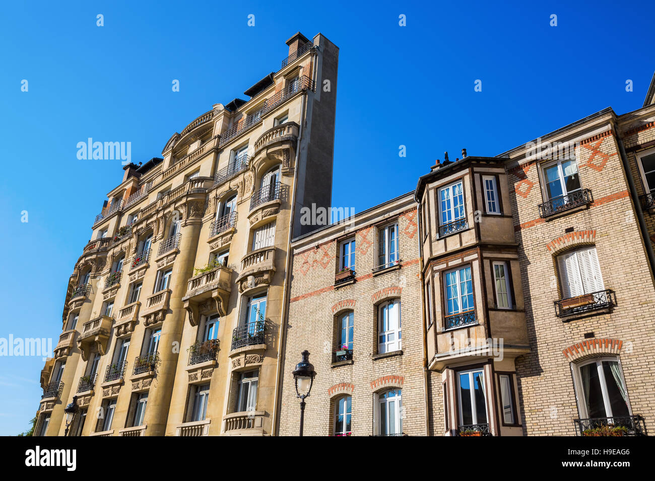 facade of an old building in the Quartier Latin in Paris Stock Photo