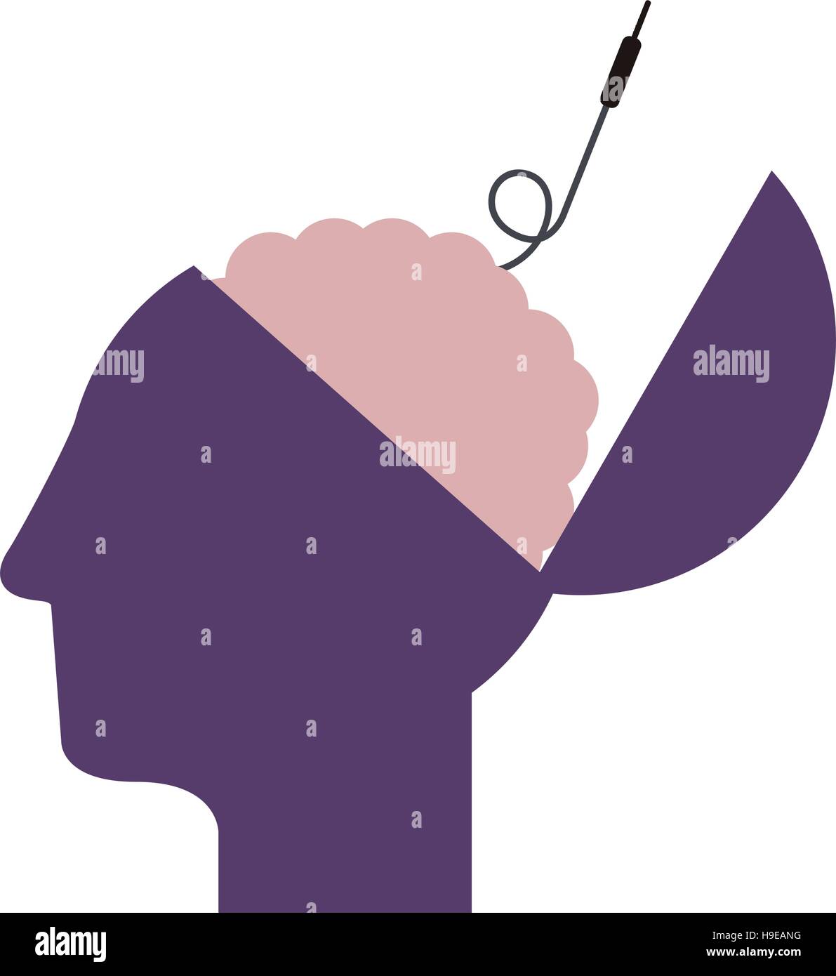 Purple silhouette head human brain hi-res stock photography and images ...