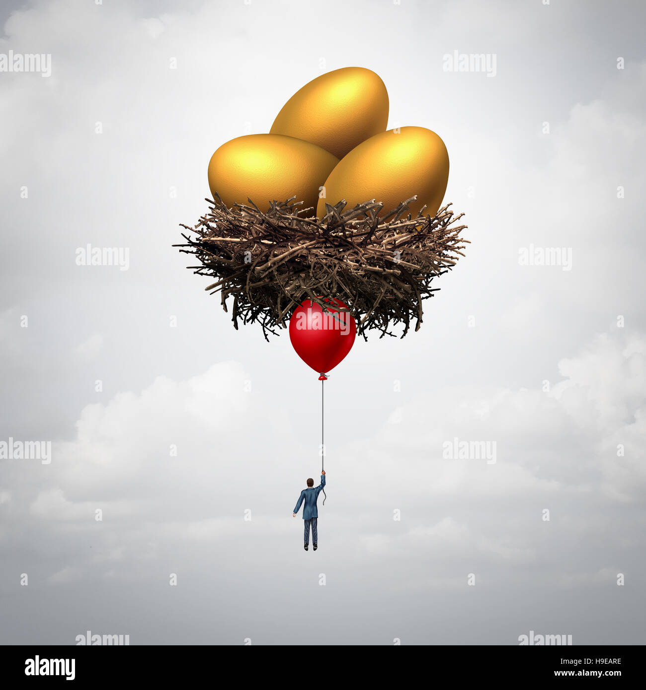 Wealth manager and financial adviser business concept as a retirement savings finance consultant or banking metaphor with 3D illustration elements. Stock Photo