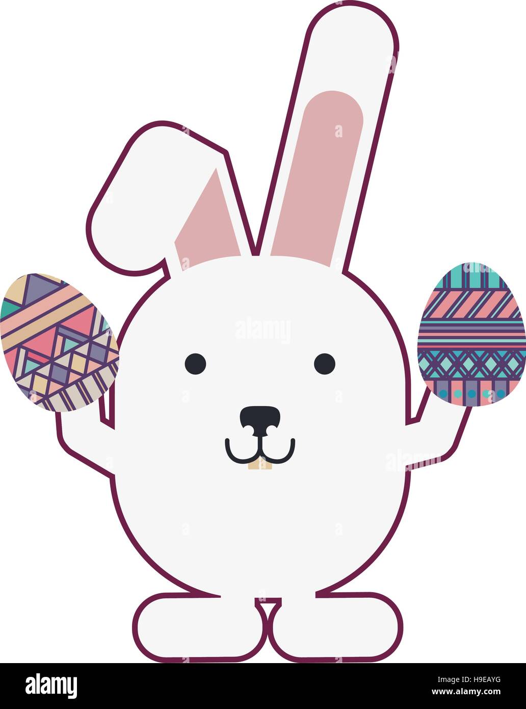 rabbit holding easter eggs design vector illustration Stock Vector ...