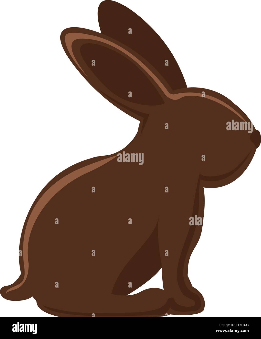 silhouette of chocolate rabbit with long ears vector illustration Stock