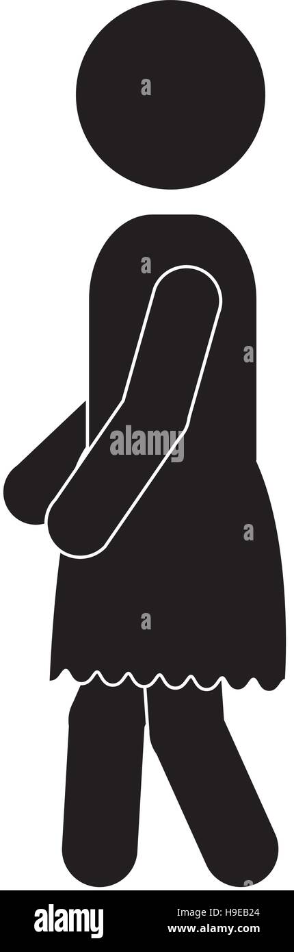 black silhouette woman walking icon vector illustration Stock Vector ...