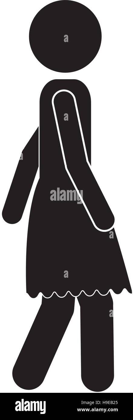 black silhouette fat woman walking icon vector illustration Stock ...