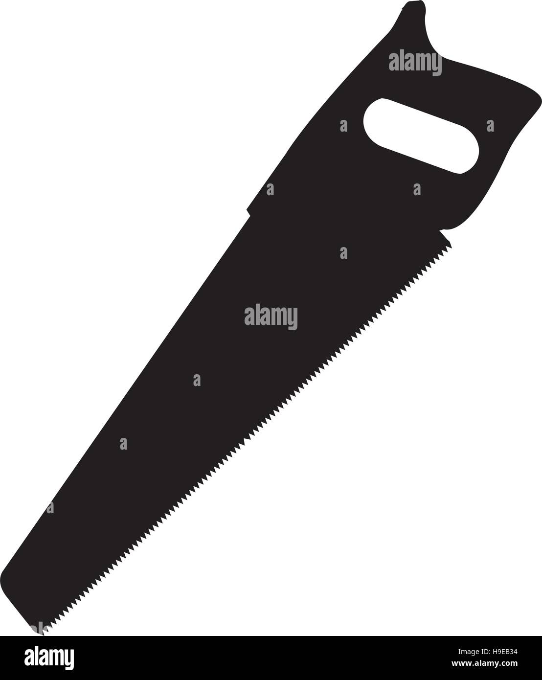 black handsaw icon isolated on white background Stock Vector Image