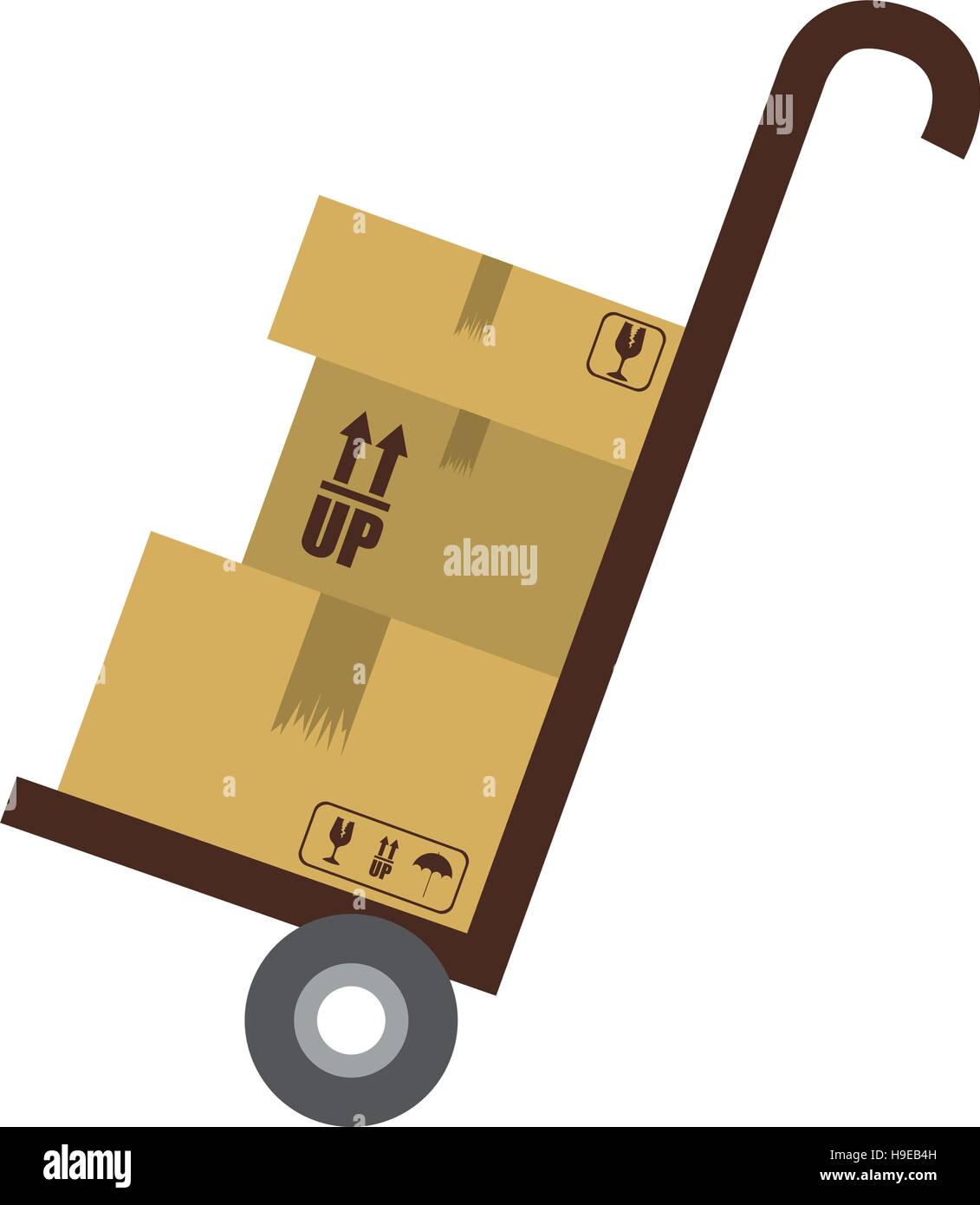 Hand truck with cardboard boxes Stock Vector Image & Art - Alamy