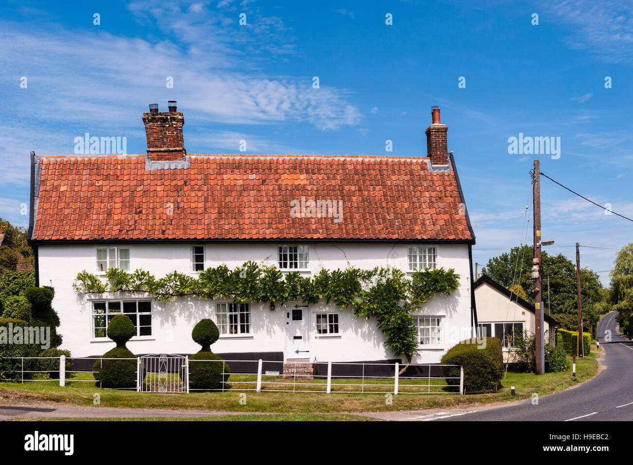 A pretty country house in Fressingfield , Suffolk , England , Britain , Uk Stock Photo