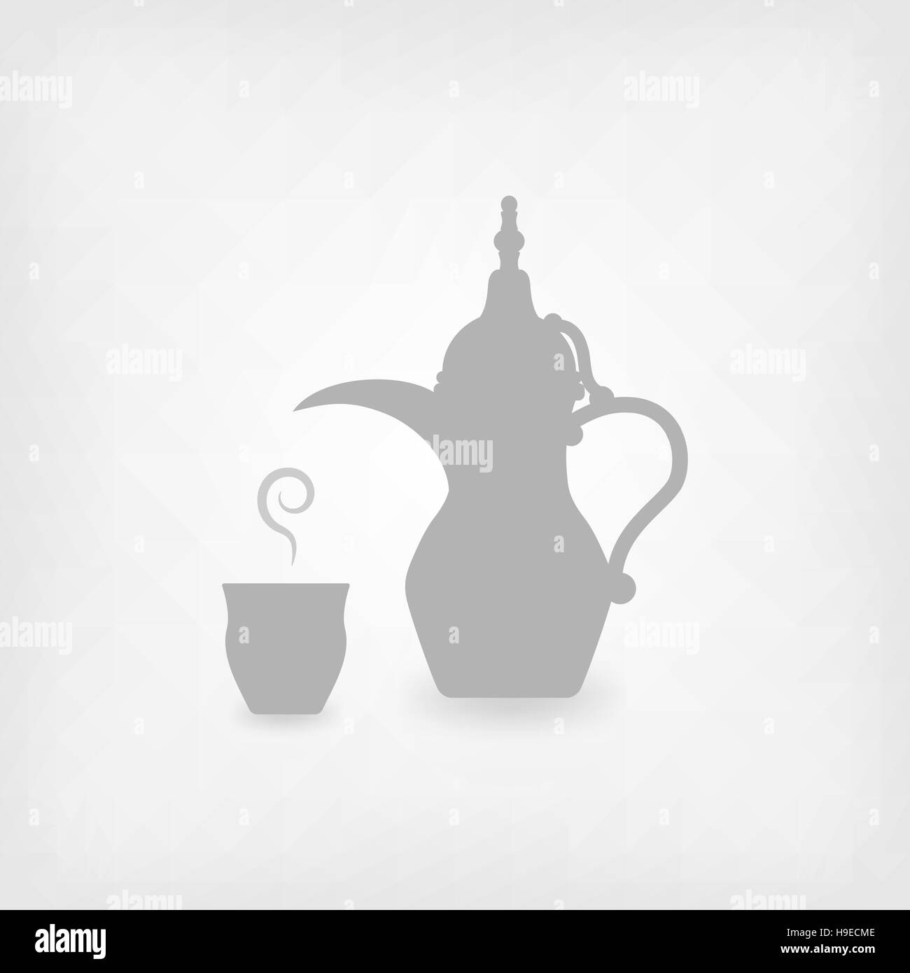 Arabic coffee white background. vector illustration - eps 10 Stock Vector