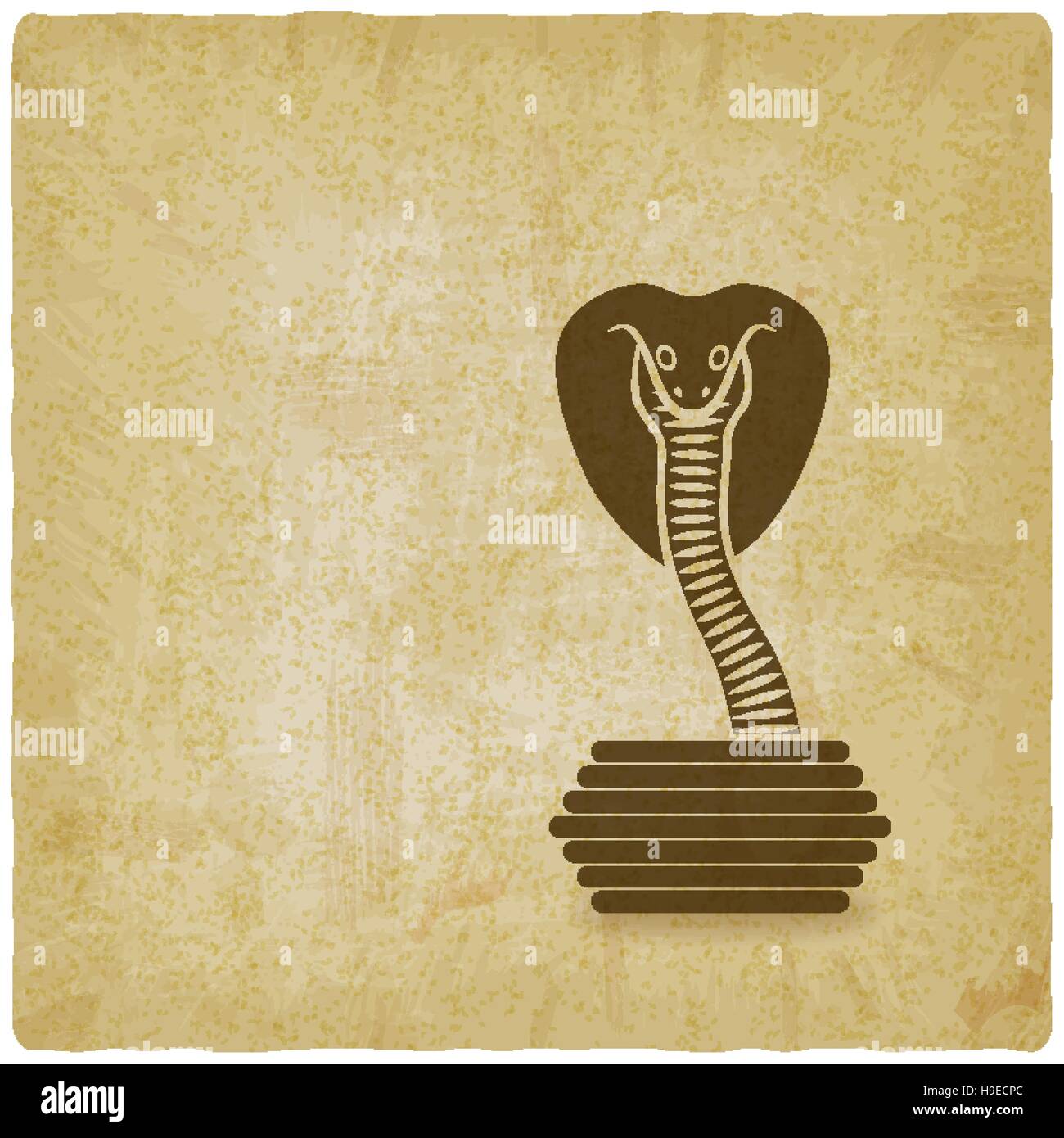 Cobra in basket old background. vector illustration - eps 10 Stock Vector
