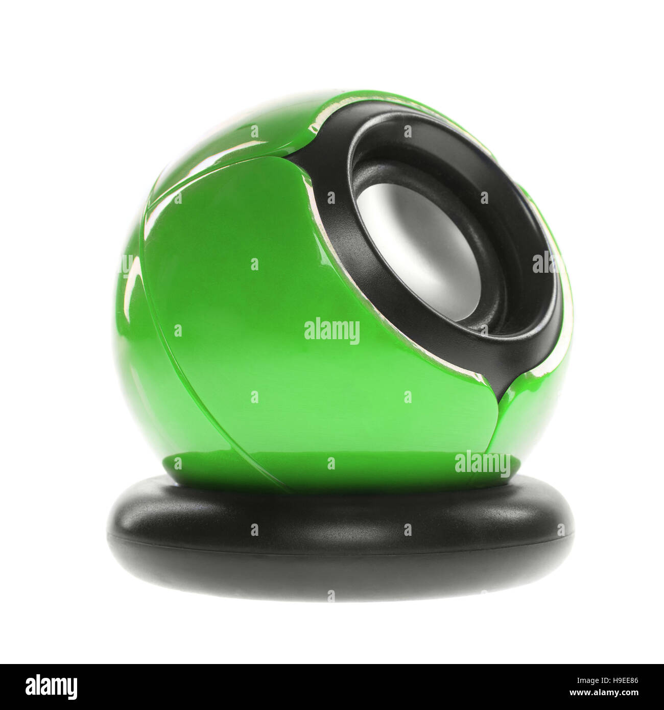 Green speaker isolated on white background Stock Photo Alamy