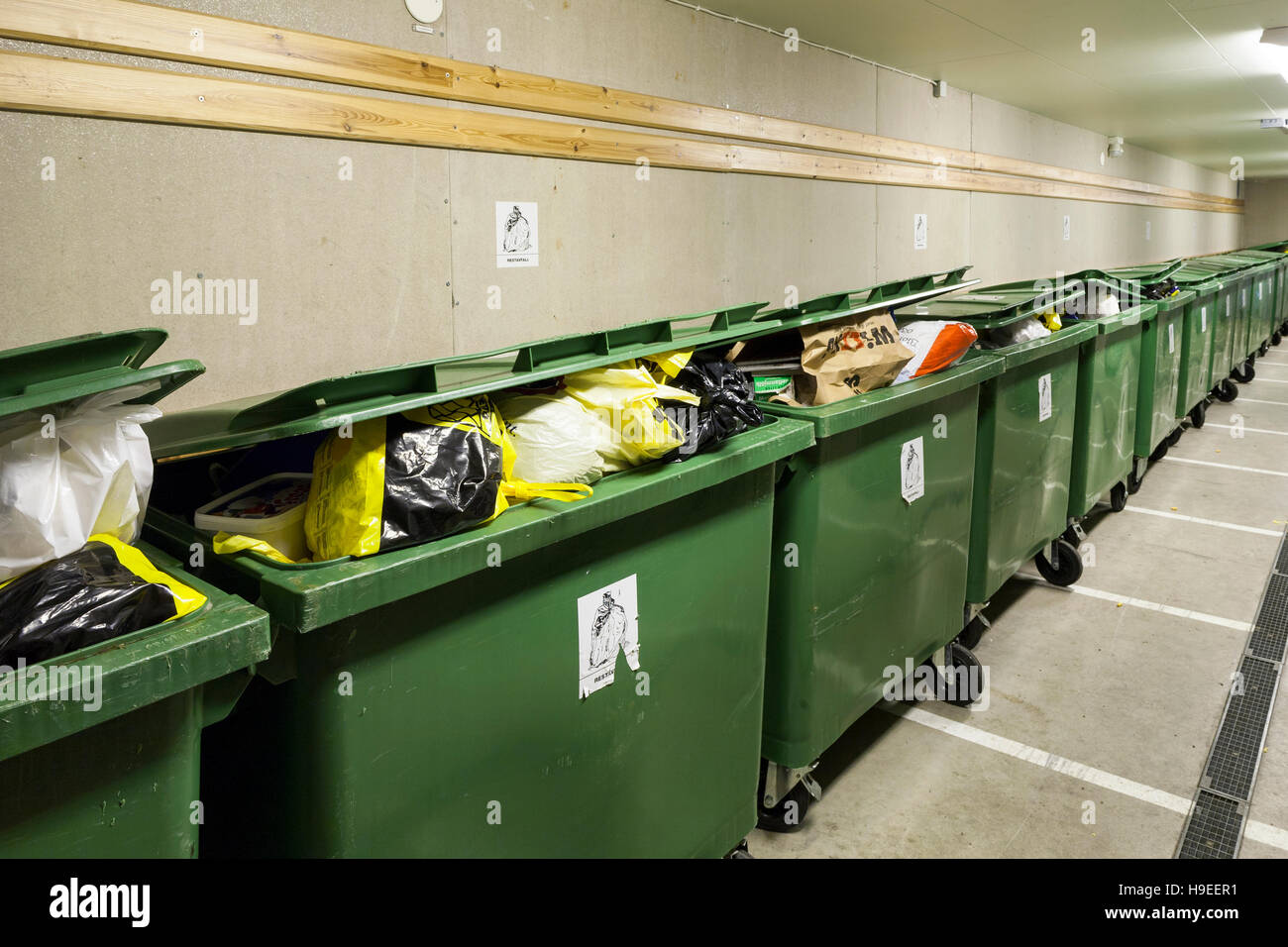 Garbage recycling bins indoor hi-res stock photography and images - Alamy