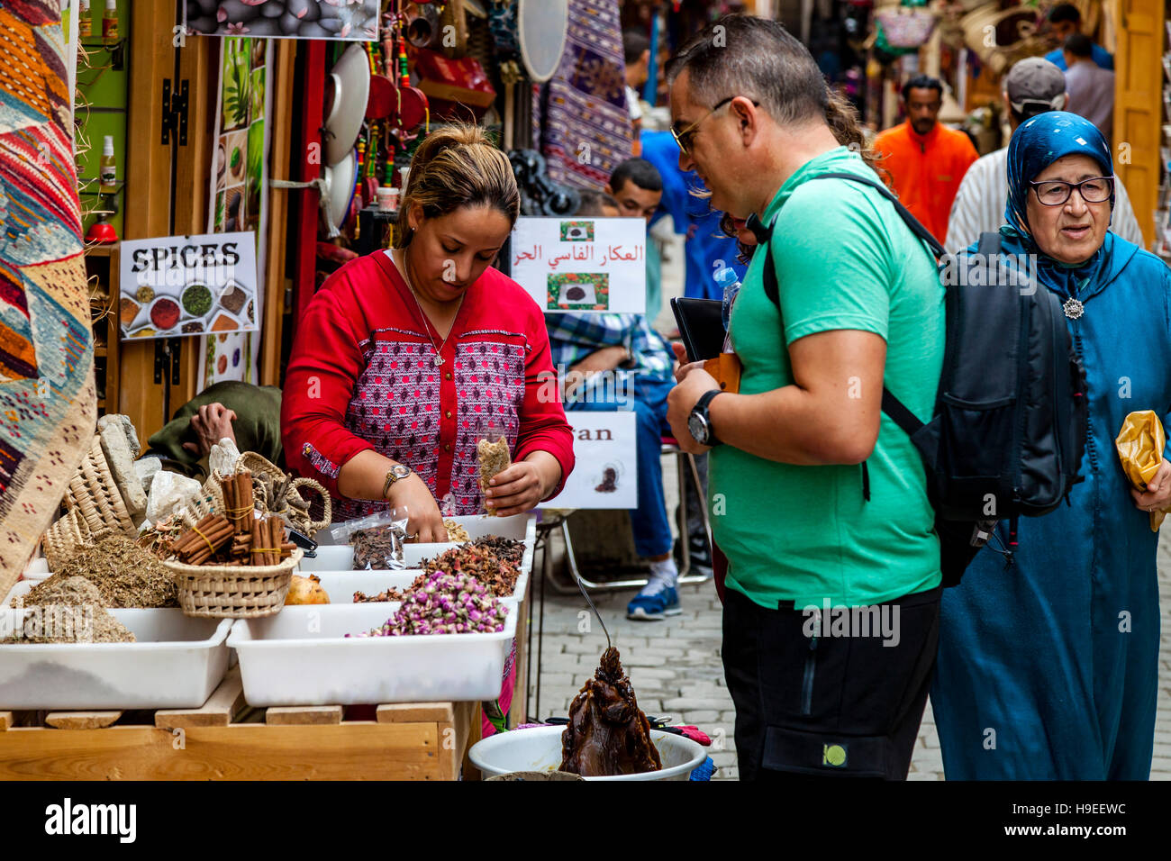 Street Life In The Medina, Fez el Bali, Fez, Morocco Stock Photo