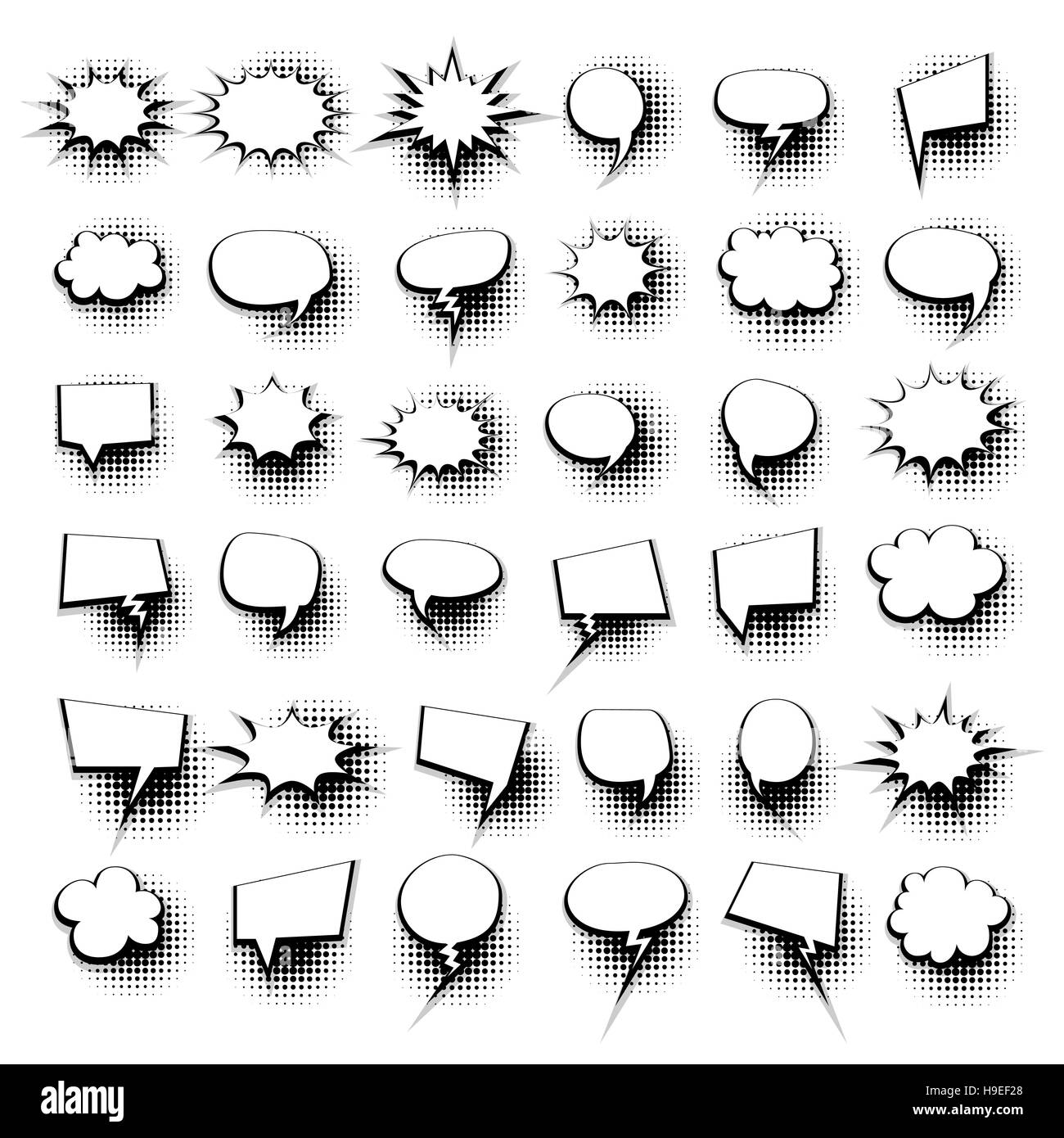 Big set 36 hand drawn comic speech bubbles Stock Vector Image & Art - Alamy