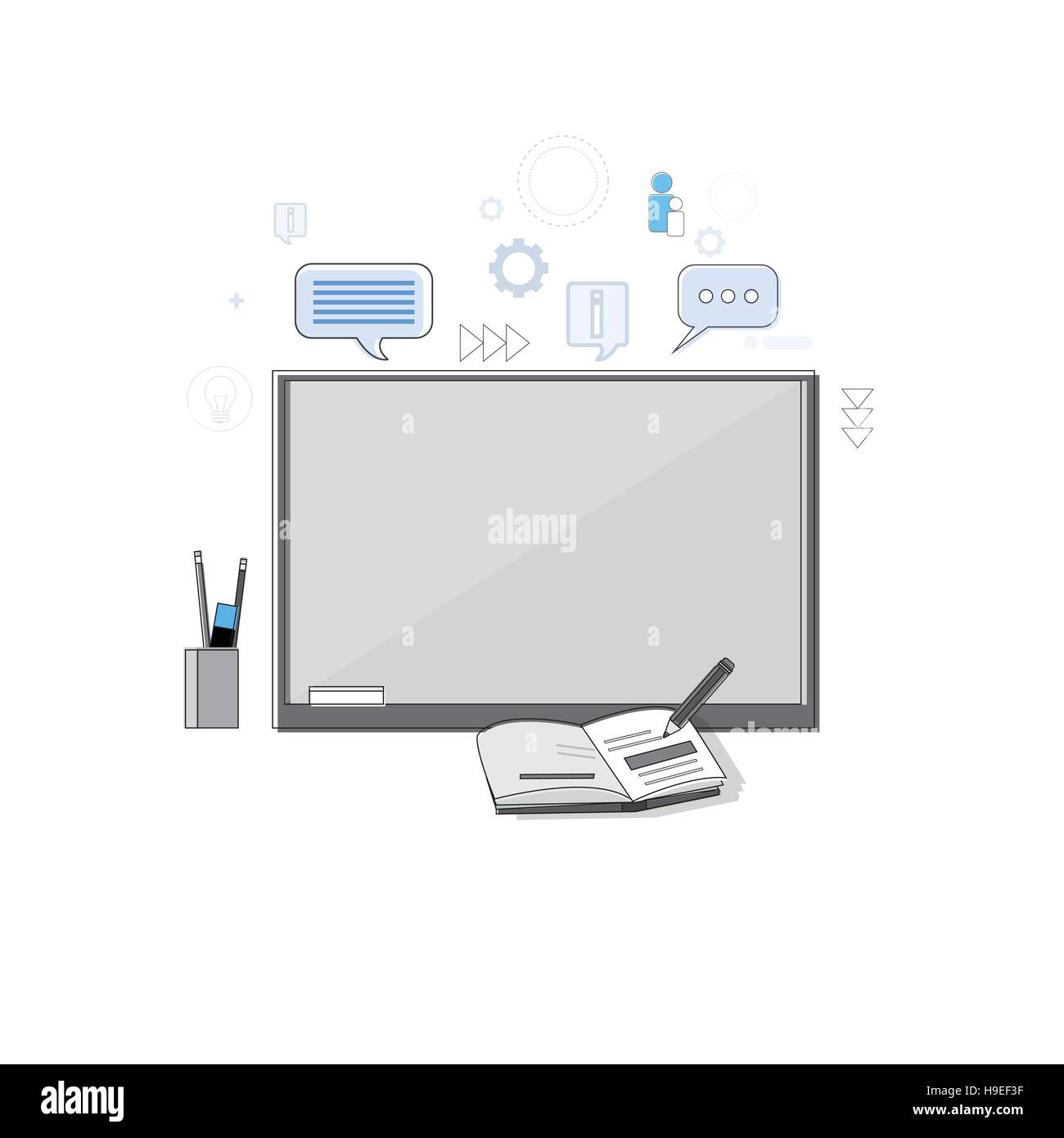 Education Online Learning Web Banner Thin Line Stock Vector Image & Art ...