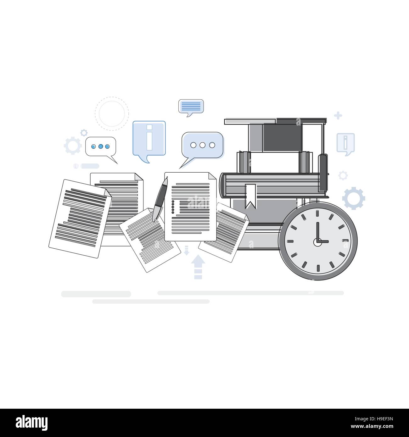 Education Online Learning Web Banner Thin Line Stock Vector Image & Art ...