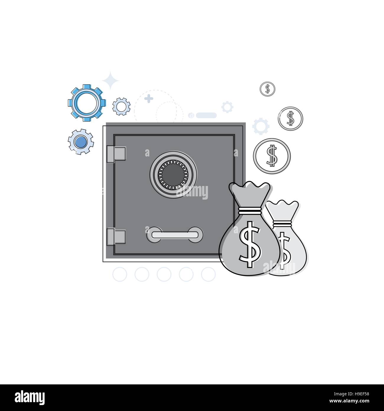 Financial Banking Business Web Banner Thin Line Stock Vector Image ...