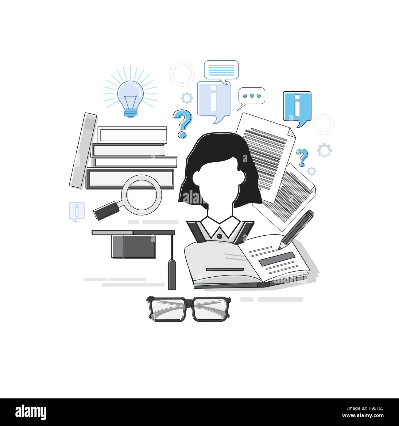 Education Online Learning Web Banner Thin Line Stock Vector Image & Art ...