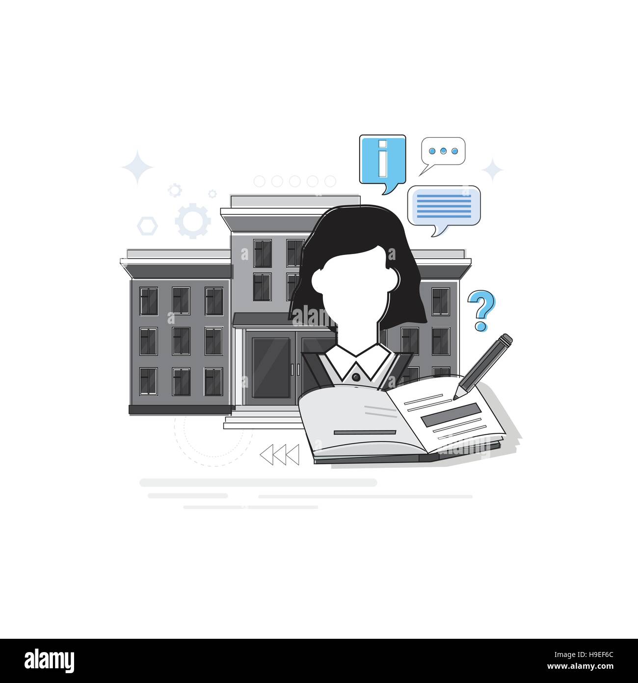 Education Online Learning Web Banner Thin Line Stock Vector Image & Art ...