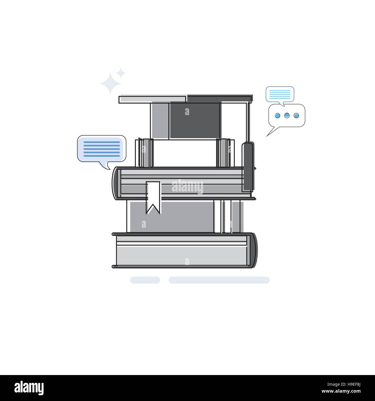 Education Online Learning Web Banner Thin Line Stock Vector Image & Art ...