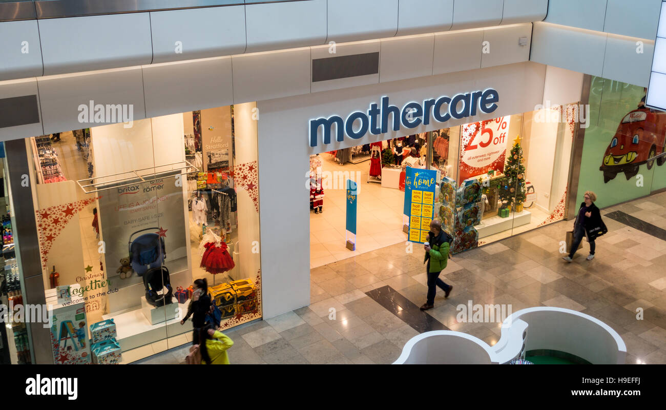 The Mothercare shop, or store in Westfield shopping centre, Stratford, East London, UK Stock Photo