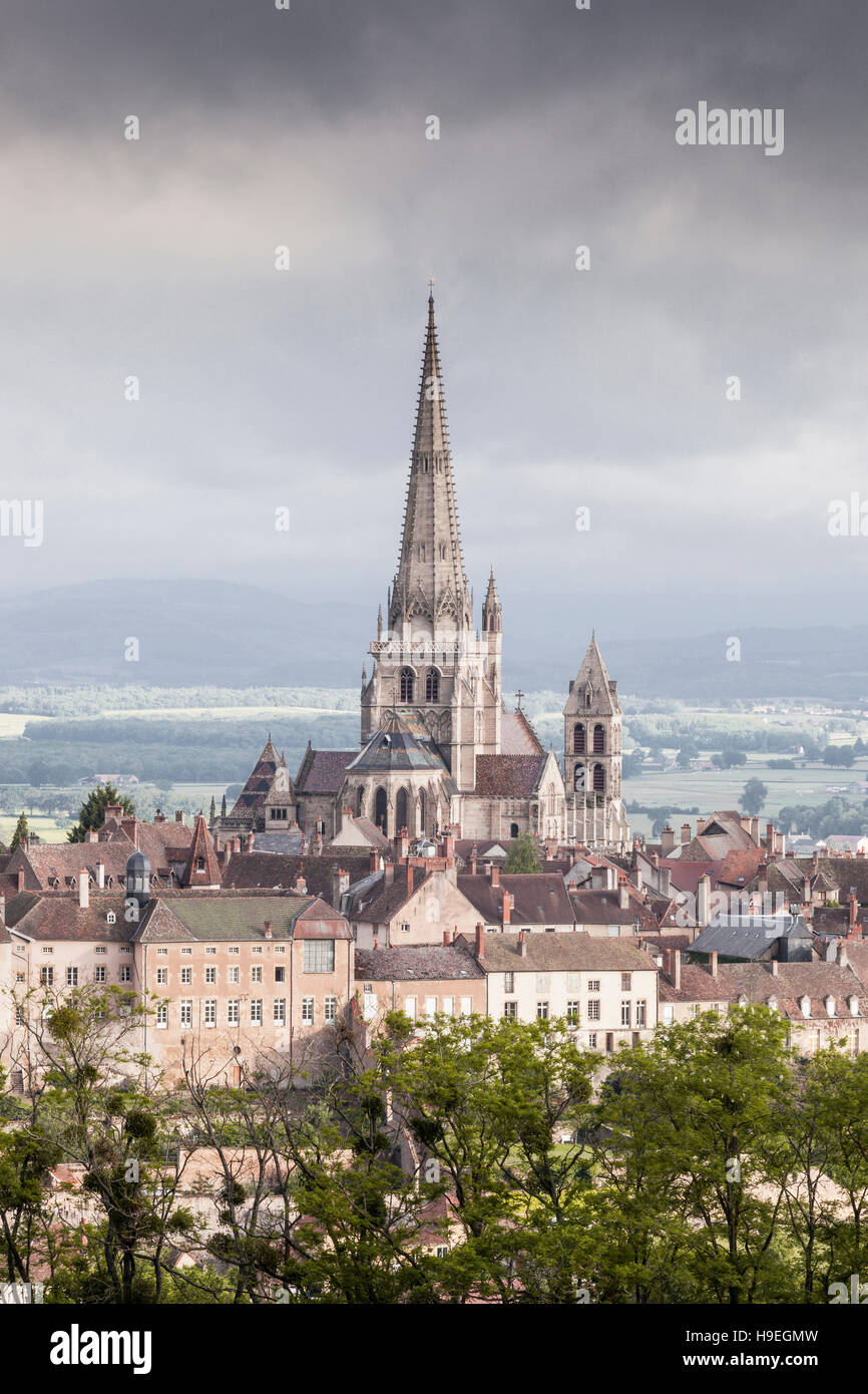 The cathedral of Saint Lazare in Autun, France. Stock Photo