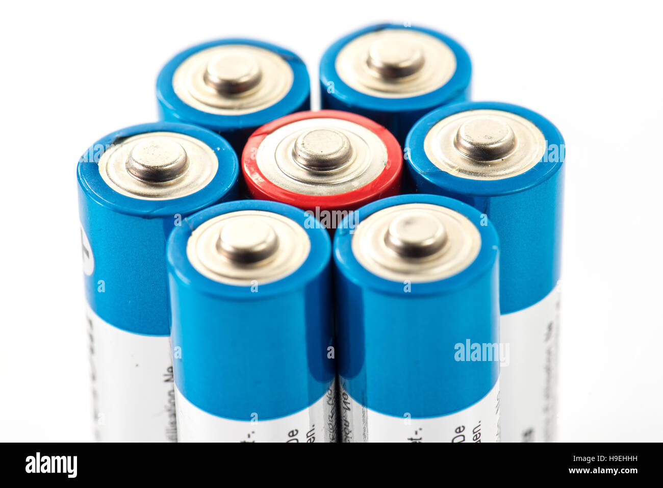 Alkaline batteries aa size on white background Stock Photo Alamy