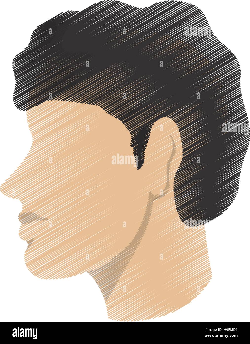 Striped man head profile design Stock Vector Image & Art - Alamy