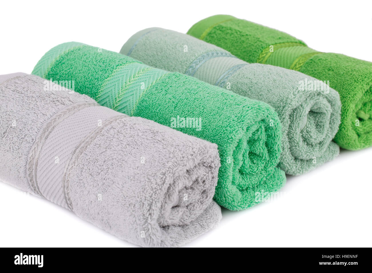 Stack Of Neatly Folded Colorful Kitchen Towels, On White Background. Stock  Photo, Picture and Royalty Free Image. Image 91284583.